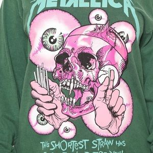 Metallica long sleeve boyfriend fit washed graphic tee